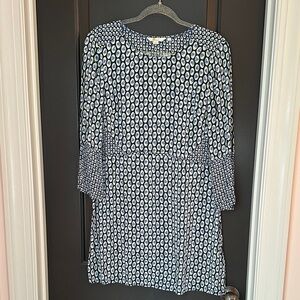 Boden Green & Blue Geometric Long Sleeve Dress/Tunic size 10